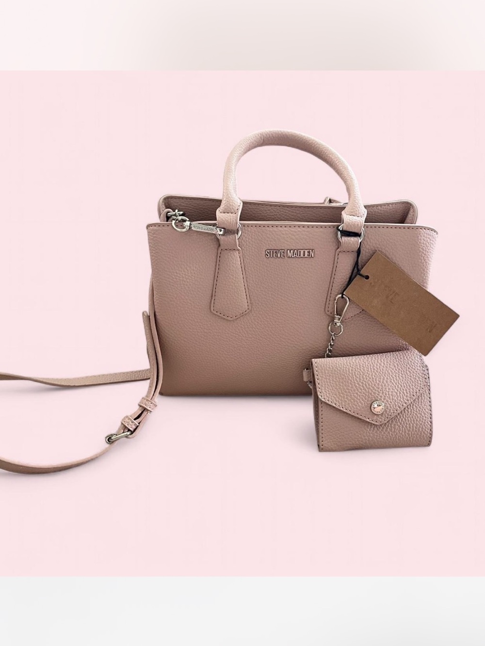 Steve Madden Blush Pink Small Tote with Coin Pouch Preppy Coquette Girl